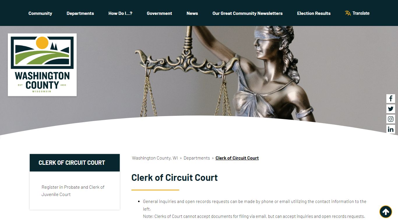 Clerk of Circuit Court - Washington County, WI